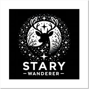 Starry Night Reindeer Silhouette (2) Posters and Art